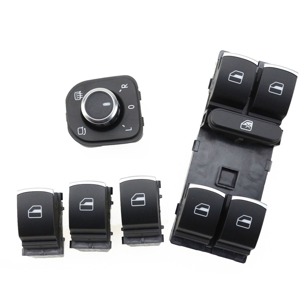 VOLKSWAGEN GOLF 6 2009 - 2013 KONTROL DÜĞMELERİ 5 Lİ KROM SET - resim 1