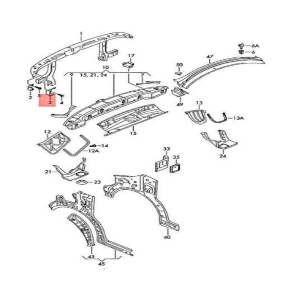 VOLKSWAGEN TRANSPORTER T6 2010 - 2015 ÖN PANEL BAGLANTI AYAGI - resim 1